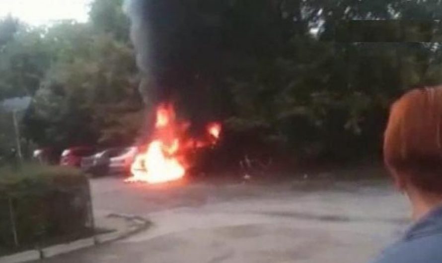 Очередной поджог в Киеве? Внедорожник BMW X5 сгорел под окнами офиса своего владельца (ФОТО+ВИДЕО)